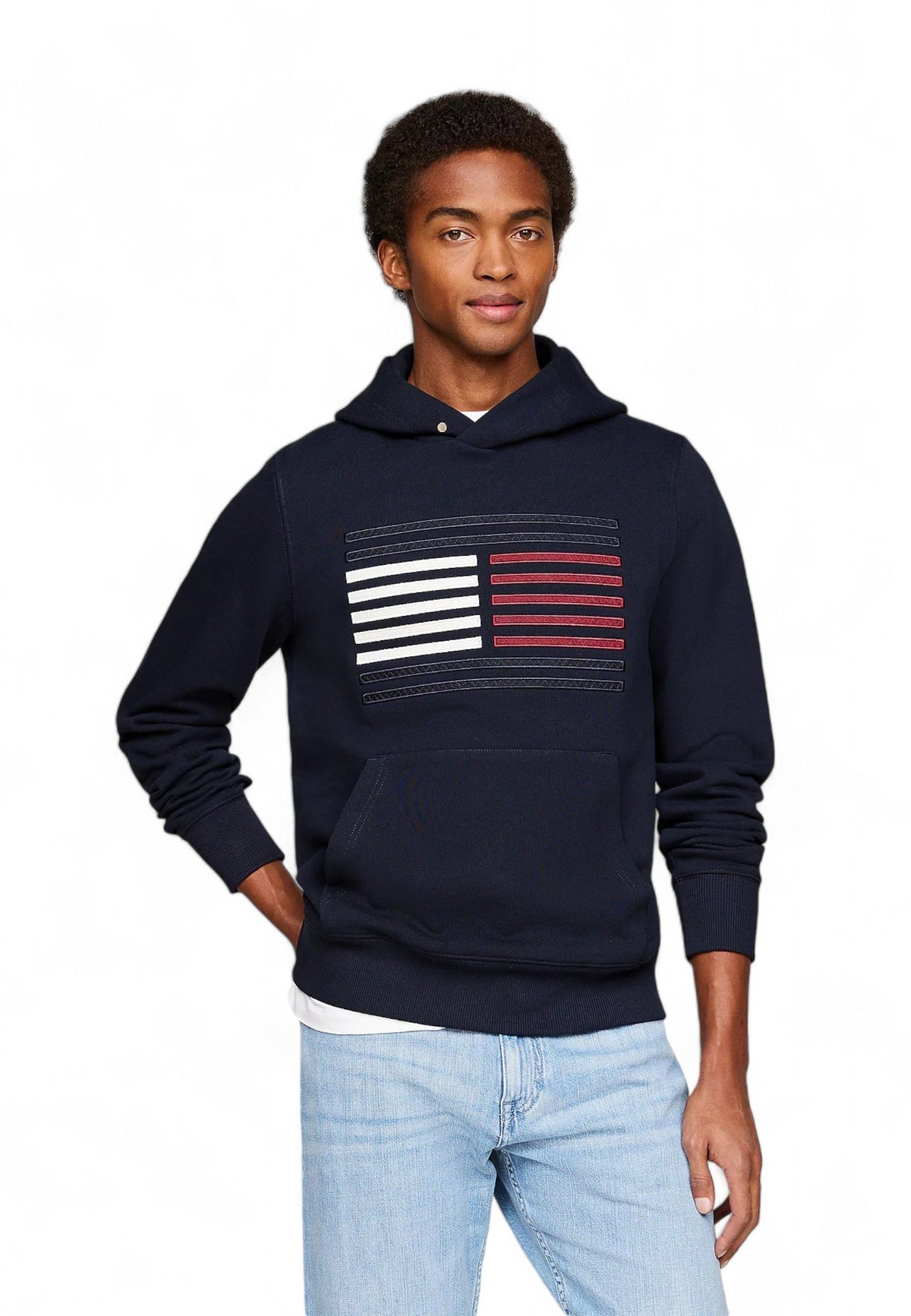 TOMMY HILFIGER Felpa Cappuccio Logo Uomo Blu MW0MW37117