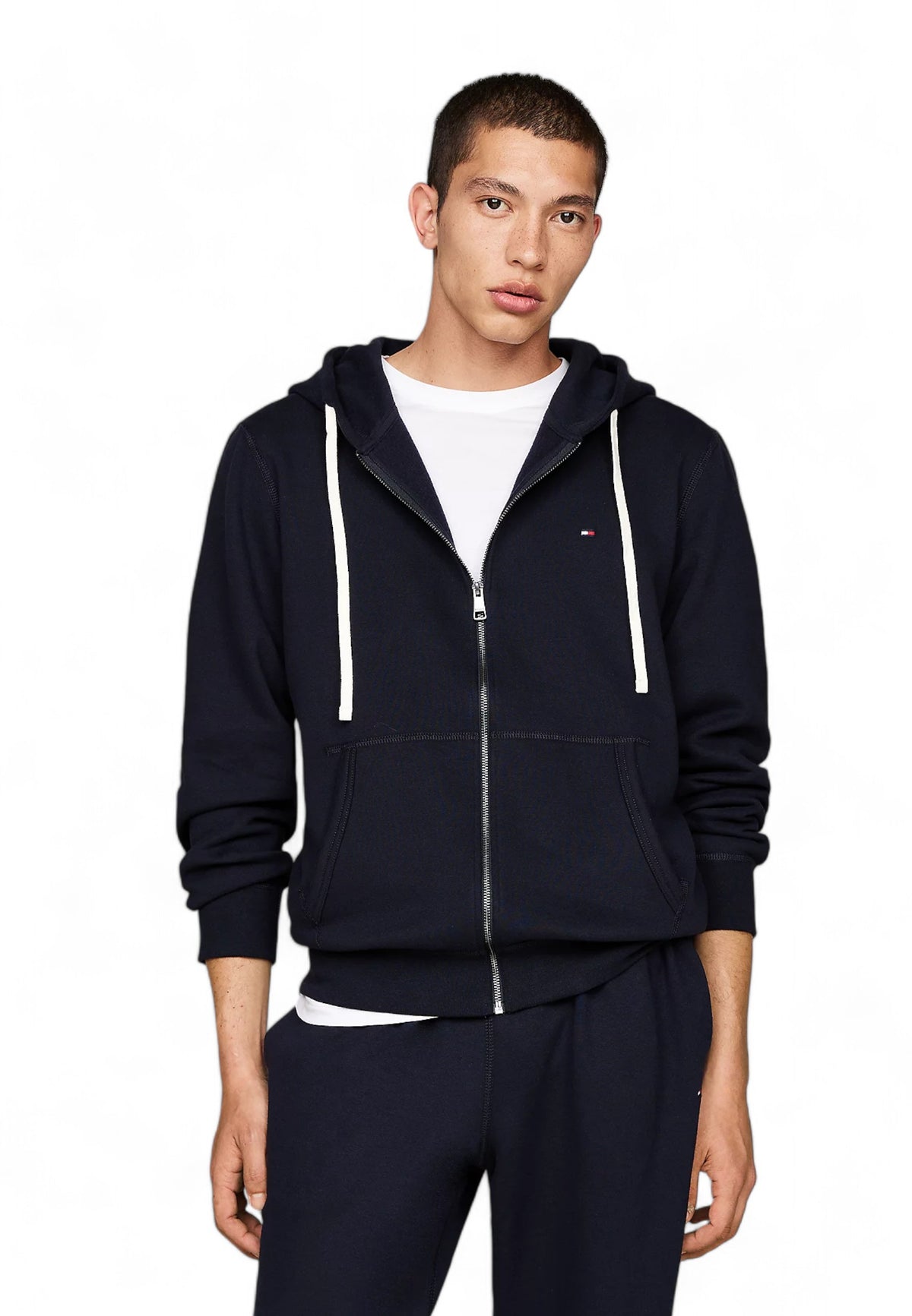 TOMMY HILFIGER Felpa Cappuccio Zip Uomo Blu MW0MW37234