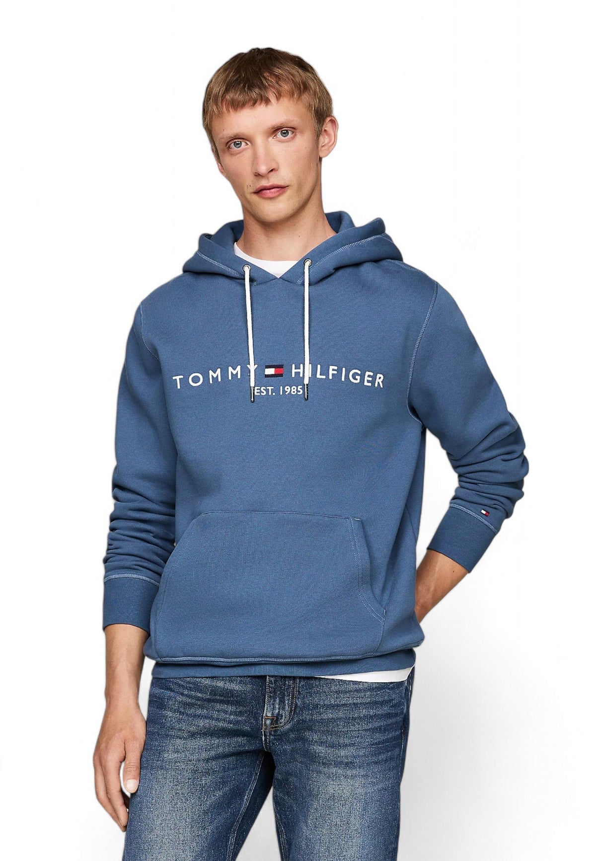 TOMMY HILFIGER Felpa Logo Cappuccio Uomo Blu MW0MW11599