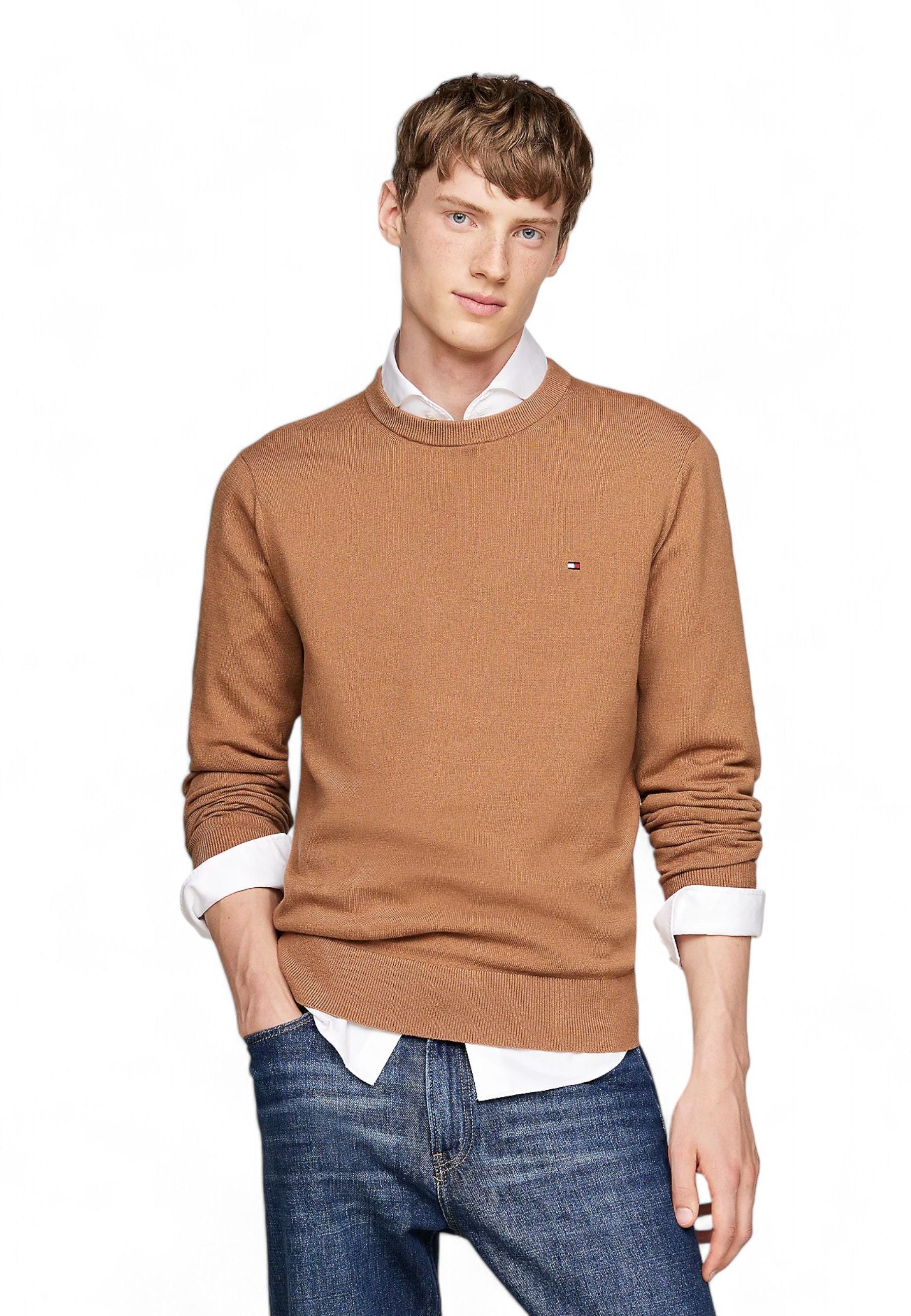 TOMMY HILFIGER Maglione Girocollo Cashmere Beige MW0MW28046