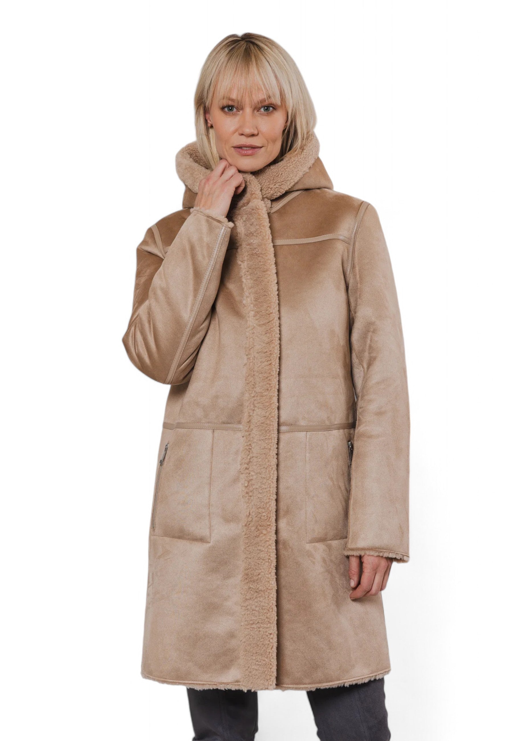 RINO&PELLE Giacca Cappotto Reversibile Cammello Beige ALINA7002411