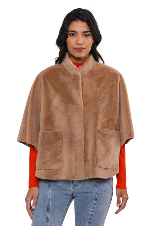 RINO&PELLE Giacca Poncho Ecopelliccia Marrone Cammello DEWI7002411