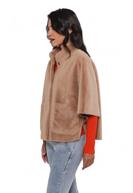 RINO&PELLE Giacca Poncho Ecopelliccia Marrone Cammello DEWI7002411