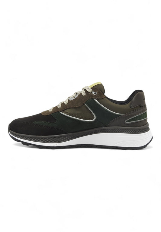 GEOX Running Suede Spherica Sneaker Uomo Coffee Green U46HGA00022C6T3X