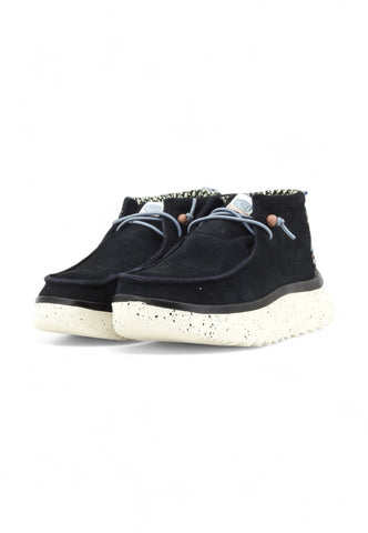 HEY DUDE Running Wendy Peak Hi Suede Sneaker Donna Black 41951-001