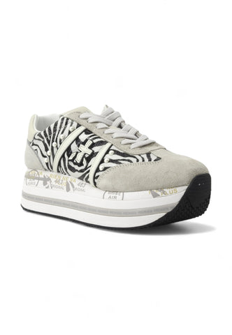 PREMIATA Running Suede Sneaker Donna Grey Black White BETH-6952