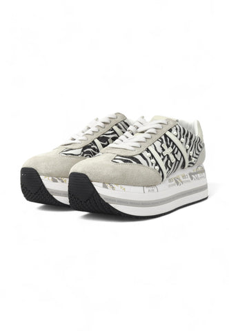 PREMIATA Running Suede Sneaker Donna Grey Black White BETH-6952