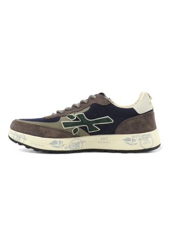 PREMIATA Running Suede Sneaker Uomo Grey Blue Green NOUS-6858