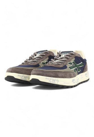 PREMIATA Running Suede Sneaker Uomo Grey Blue Green NOUS-6858