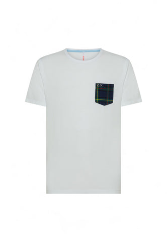 SUN68 T-SHIRT TASCHINO UOMO BIANCO T44106