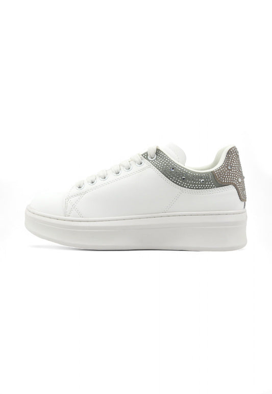 GAELLE Sneaker Donna Bianco Argento GACAM1094