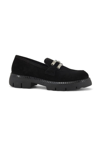 CAFENOIR Suede Mocassino Donna Nero EB6061