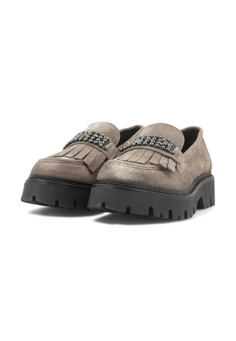 CAFENOIR Suede Mocassino Donna Noce FC6005