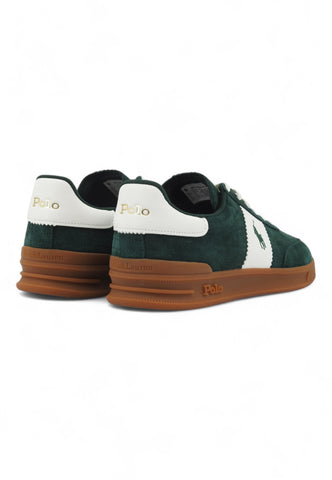 RALPH LAUREN Running Suede Sneaker Uomo Green White 809954903005