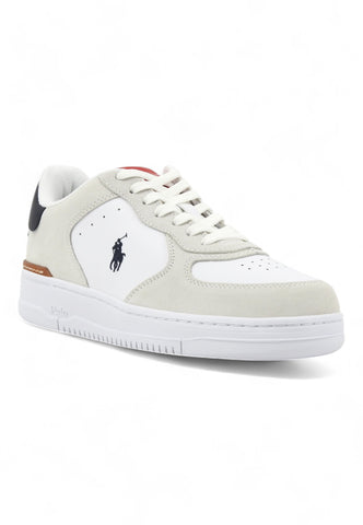 RALPH LAUREN Suede Sneaker Uomo White Navy Red 809891794001