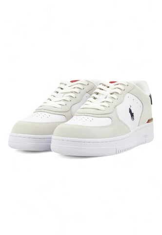 RALPH LAUREN Suede Sneaker Uomo White Navy Red 809891794001