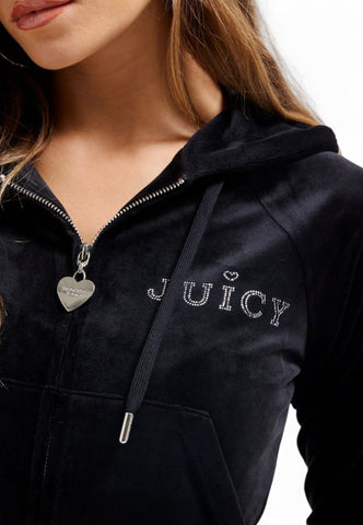 JUICY COUTURE Felpa Logo Cuore Donna Nero REGAL80422