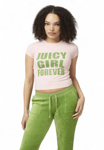 JUICY COUTURE T-Shirt Slogan Donna Rosa JUICYGIRL00497