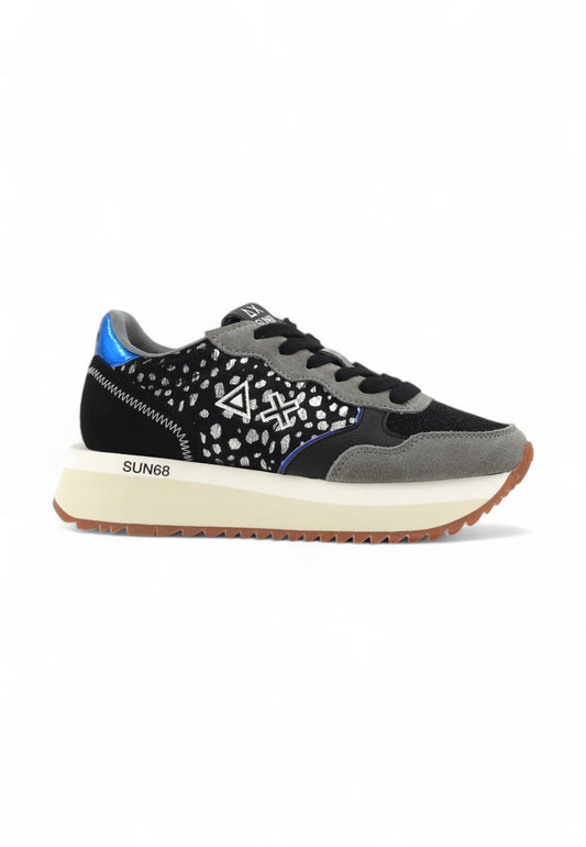 SUN68 Running Ally Animalier Sneaker Donna Nero Z44214