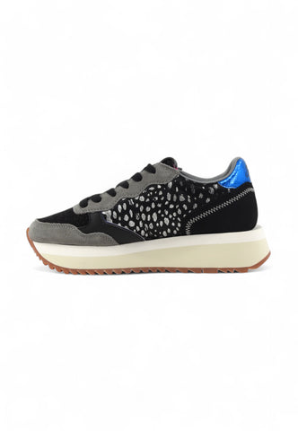 SUN68 Running Ally Animalier Sneaker Donna Nero Z44214