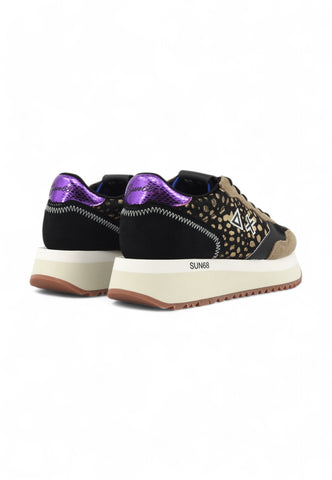 SUN68 Running Ally Animalier Sneaker Donna Nero Z44214