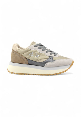 SUN68 Running Pelo Big Ally Winter Sneaker Donna Beige Z44213