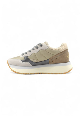 SUN68 Running Pelo Big Ally Winter Sneaker Donna Beige Z44213