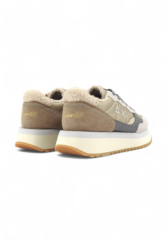 SUN68 Running Pelo Big Ally Winter Sneaker Donna Beige Z44213