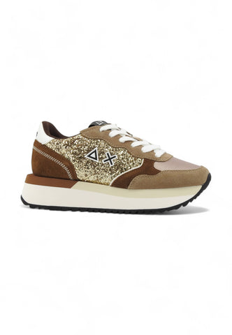 SUN68 Running Strass Big Ally Glitter Sneaker Donna Marrone Z44217