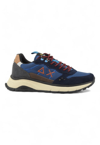 SUN68 Fire And Lamping Sneaker Uomo Blu Z44128