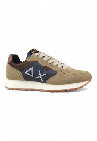 SUN68 Running Jaky Bicolor Sneaker Uomo Beige Z44114