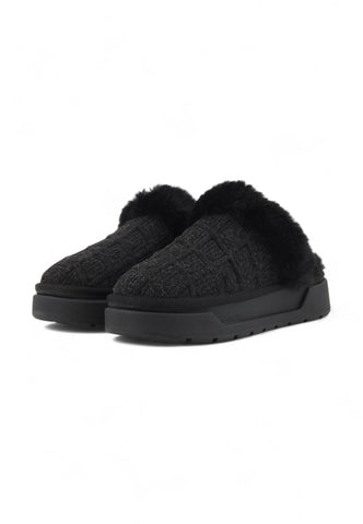 GUESS Platform Slipper Pelo Ciabatta Donna Nero FLFUKAFAL06