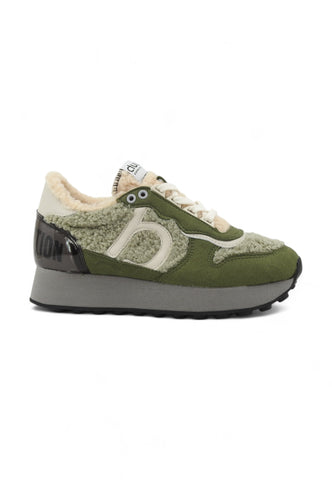 DUUO Running Suede Pelo Sneaker Donna Verde D124079