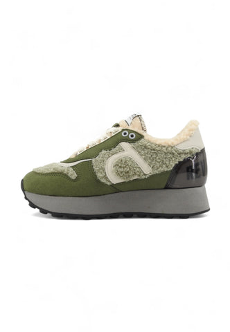 DUUO Running Suede Pelo Sneaker Donna Verde D124079