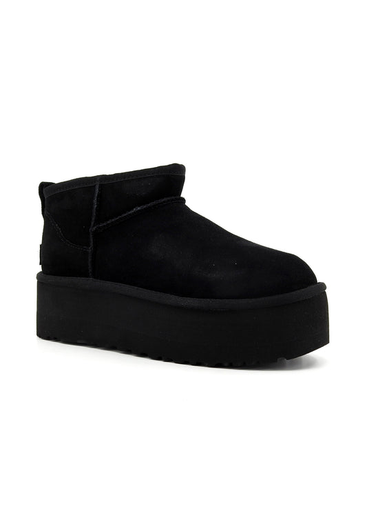 UGG Classic Ultra Mini Stivaletto Pelo Donna Black 1135092-BLK-AI25