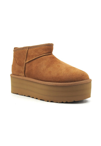 UGG Classic Ultra Mini Stivaletto Pelo Donna Chestnut 1135092-CHE-AI25