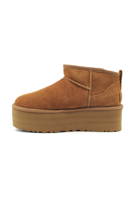 UGG Classic Ultra Mini Stivaletto Pelo Donna Chestnut 1135092-CHE-AI25