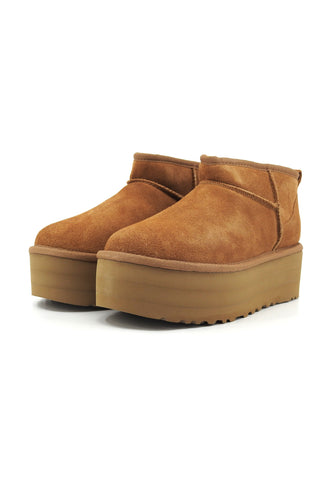 UGG Classic Ultra Mini Stivaletto Pelo Donna Chestnut 1135092-CHE-AI25