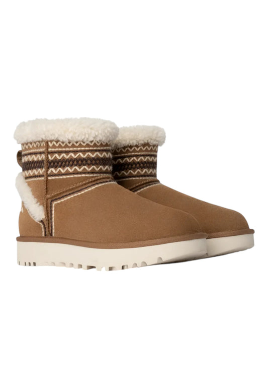 UGG Classic Mini Atherson Stivaletto Pelo Chestnut 1158281-CHE-AI25