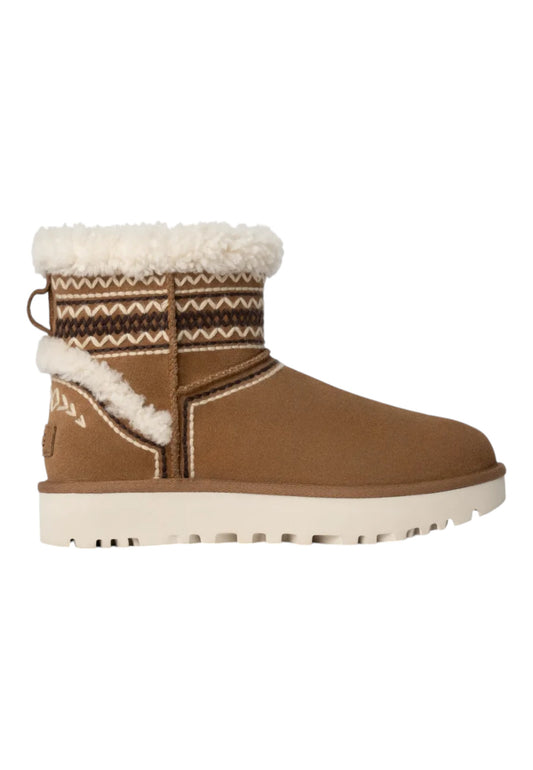 UGG Classic Mini Atherson Stivaletto Pelo Chestnut 1158281-CHE-AI25