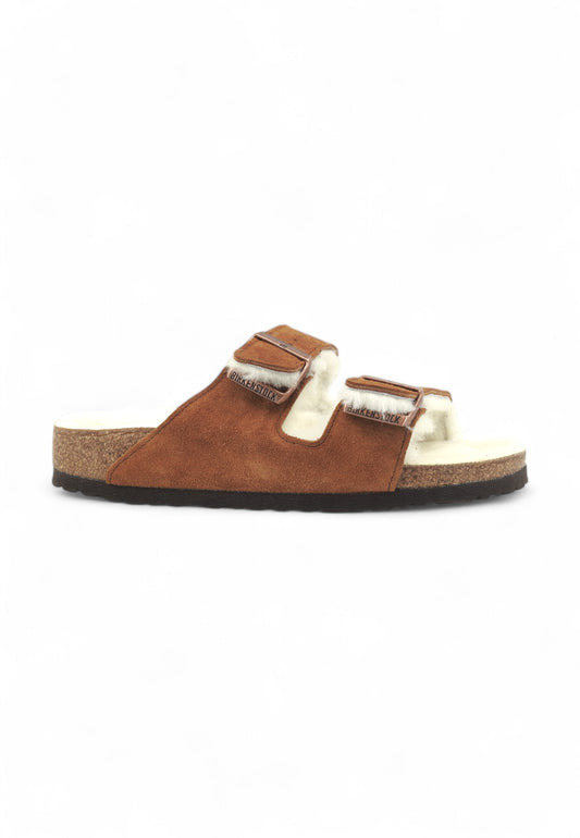 BIRKENSTOCK Arizona Shearling Pelo Ciabatta Donna Marrone 1001135