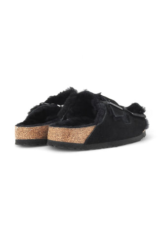 BIRKENSTOCK Arizona Shearling Pelo Ciabatta Donna Nero 0752663