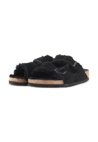 BIRKENSTOCK Arizona Shearling Pelo Ciabatta Donna Nero 0752663