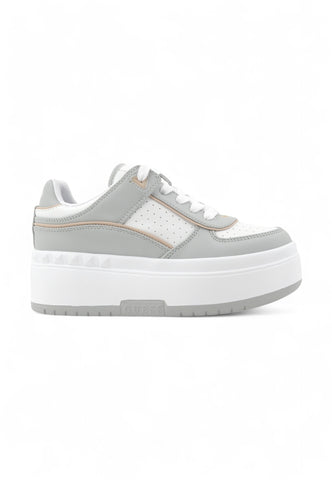 GUESS Sneaker Lthr Suola Alta Sneaker Donna Grigio FLPRIDELE12-PE25