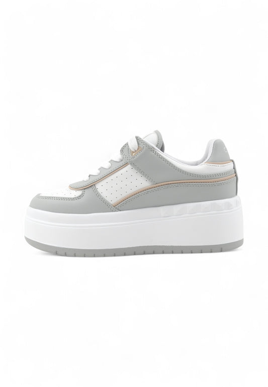 GUESS Sneaker Lthr Suola Alta Sneaker Donna Grigio FLPRIDELE12-PE25