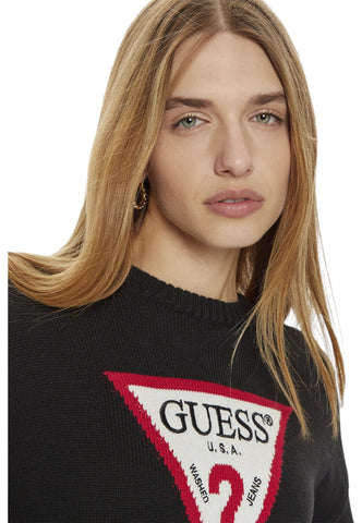 GUESS Maglione Logo Donna Nero W4BR12Z3HM1