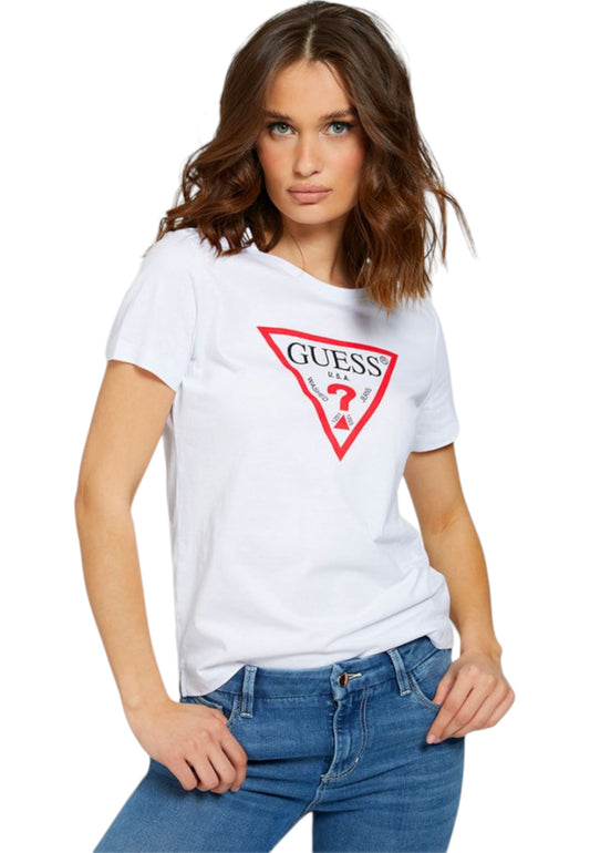 GUESS T-Shirt Logo Bianco W4YI04J1314