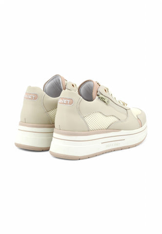 JANET Sneakers Donna Beige Rosa Bianco J-021