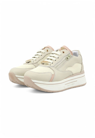 JANET Sneakers Donna Beige Rosa Bianco J-021