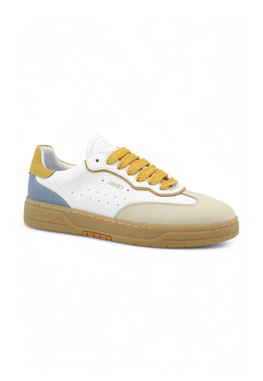 JANET Sneakers Donna Bianco Giallo J-091